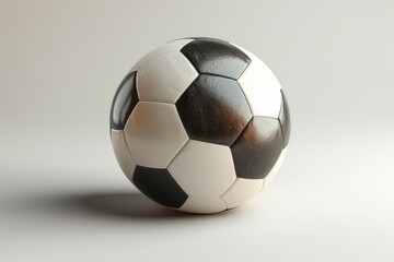 Fototapeta premium Black and white soccer ball on a white background