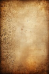 Vintage floral ornament on old paper background