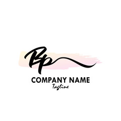 BP Watercolor Initial Logo Design Vector