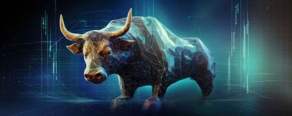 Sky Blue stock market charts going up bull bullish concept, finance financial bank crypto investment growth background pattern with copy space for design