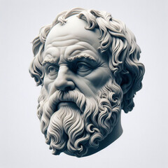 Marble statue of the Great ancient Greek philosopher Socrates - obrazy, fototapety, plakaty