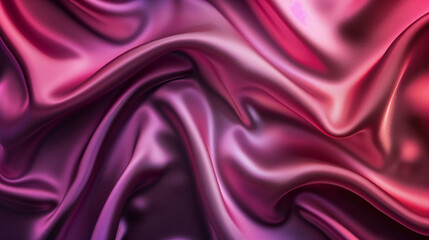 Fototapeta premium Purple shiny satin wavy fabric background
