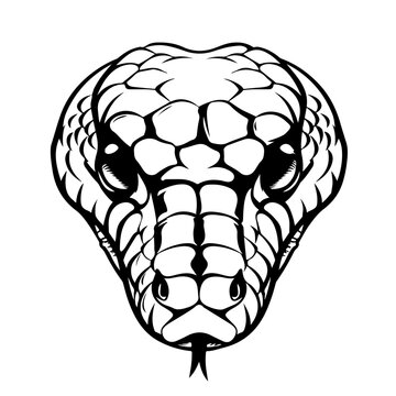 Snake Head Logo Monochrome Design Style