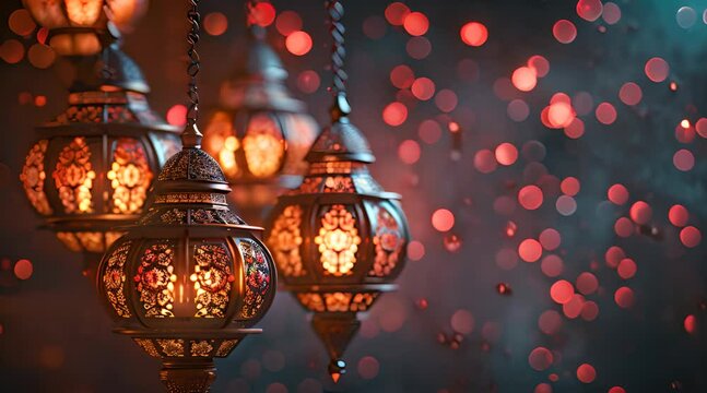 Ramadan lantern with bokeh background