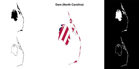 Dare County (North Carolina) outline map set