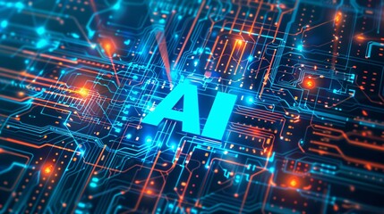 Obraz premium Advanced Artificial Intelligence Integration in Future Technology