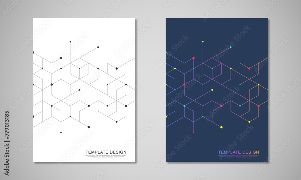 Poster Abstract covers and brochures with geometric backgrounds of polygon shape patterns