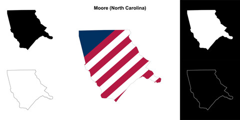 Moore County (North Carolina) outline map set