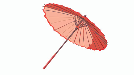 Traditional japanese or chinese umbrella over white