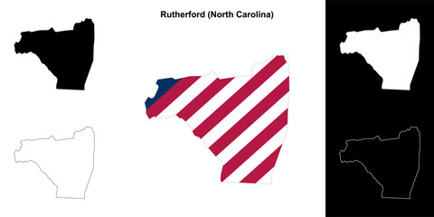 Rutherford County (North Carolina) outline map set