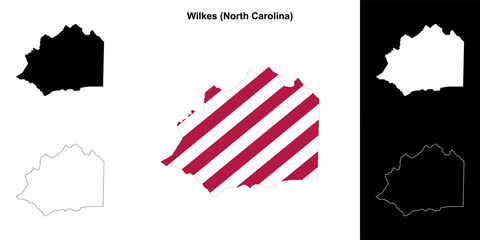 Wilkes County (North Carolina) outline map set © David Zydd