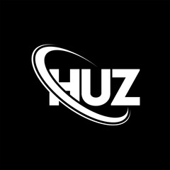 HUZ logo. HUZ letter. HUZ letter logo design. Initials HUZ logo linked with circle and uppercase monogram logo. HUZ typography for technology, business and real estate brand.