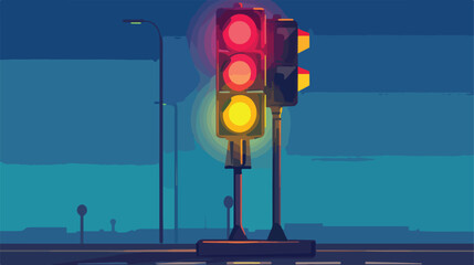 Traffic light icon vector 2d flat cartoon vactor il - obrazy, fototapety, plakaty
