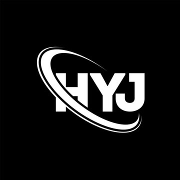 HYJ logo. HYJ letter. HYJ letter logo design. Initials HYJ logo linked with circle and uppercase monogram logo. HYJ typography for technology, business and real estate brand.