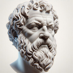Socrates the philosopher sculpture illustration. Socrates is a central figure in the history of Ancient Greek philosophy. - obrazy, fototapety, plakaty