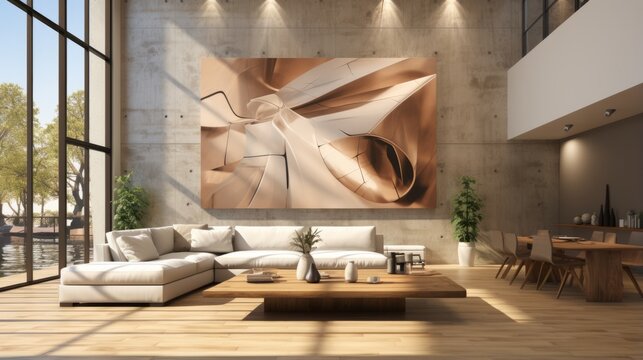 An Abstract Painting of a Futuristic City