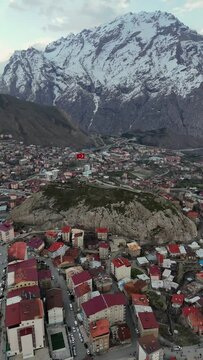 Hakkari City Center in late winter early spring Stock Video