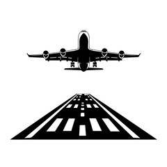 Airplane Runway Takeoff Logo Design - obrazy, fototapety, plakaty
