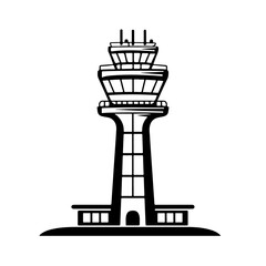 Airport Control Tower Logo Design - obrazy, fototapety, plakaty