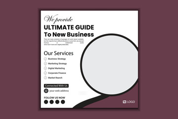 Creative and attractive marketing agency social media post design template, corporate social media post template