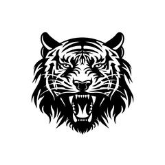 Angry Tiger Hissing Logo Design