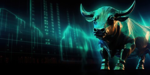 Teal stock market charts going up bull bullish concept, finance financial bank crypto investment growth background pattern with copy space for design 