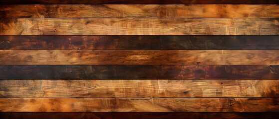 Aged Hardwood Court: Symmetry in Stripes and Wood Grain. Concept Abstract Patterns, Textured Surfaces, Vintage Aesthetics