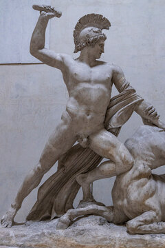 Possagno, Treviso, Italia. March 30 2024. Canova's artworks in the Gypsoteca Museum in Possagno. Sculpture casts and artist's proofs of extreme workmanship and refinement. neoclassical sculpture.