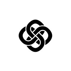 Interlocking rounded square loops Logo Design