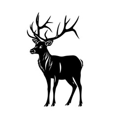 Large male deer looking left Logo Design