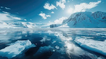  The impact of climate change on the Arctic landscape, from rapidly melting glaciers to vanishing sea ice. Generative AI. © visoot
