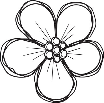 A Logo Hand Drawn Outline Squiggle Design Of a Wildflower Flower Icon 