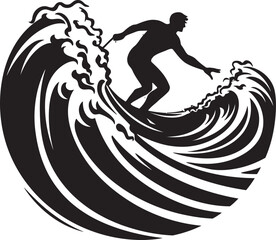 Surfer Spectrum Vibrant Guy Surfing Vector Logo Inspiration Coastal Catalyst Inspiring Guy Surfing Vector Logo Design