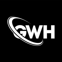 GWH logo. GWH letter. GWH letter logo design. Initials GWH logo linked with circle and uppercase monogram logo. GWH typography for technology, business and real estate brand.