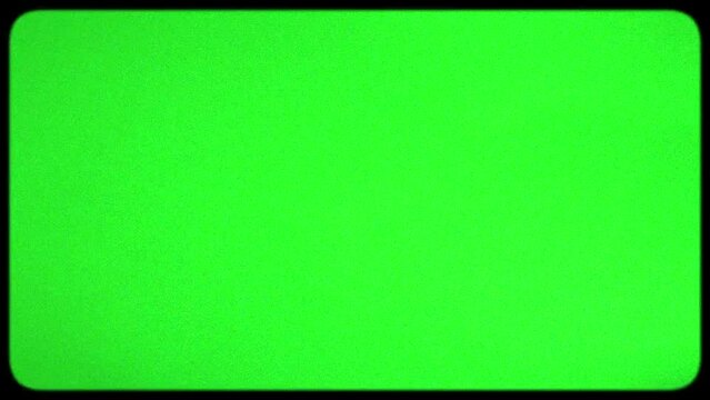 Effect of old TV with kinescope. Noise and grain on the CRT TV screen. Effect of television picture with rounded edges in the style of retro TV. Chromakey. For overlay.