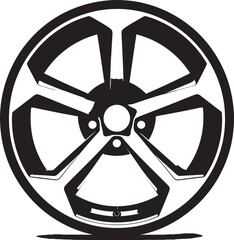 Fototapeta premium Alloy Artistry Creative Vector Logo Design for Wheels Chrome Craft Shiny Alloy Wheel Vector Logo Icon