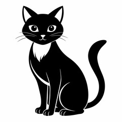 black cat cartoon vector illustration