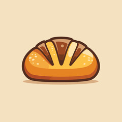 Illustrated bread, simple with brown and beige tones.
