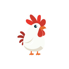  A cartoon-style chicken with bright, bold colors.
