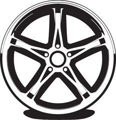 Polished Profile Smooth Alloy Wheel Vector Logo Icon Dynamic Drive Action Packed Alloy Wheel Vector Logo