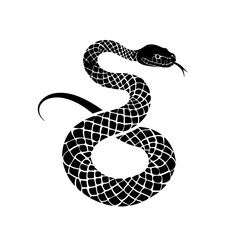 Snake Silhouette Logo Design