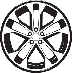 Reflective Rim Shiny Alloy Wheel Vector Logo Icon Alloy Aesthetics Stylish Vector Logo Design for Wheels