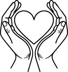 Heart in hands, love sign hand gesture, love symbol