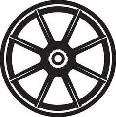 Obraz premium Alloy Artistry Creative Wheel Vector Logo Design Rim Reflection Stylish Alloy Wheel Vector Logo Icon