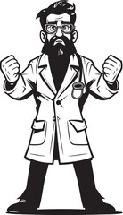 Wrathful Genius Striking Doctor Vector Symbol Brilliant Outburst Vibrant Doctor Emblem