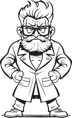 Furious Genius Vibrant Doctor Icon in Vector Healing Anger Dynamic Doctor Emblem