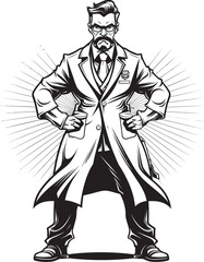 Healing Anger Energetic Doctor Vector Wrathful Genius Furious Doctor Icon