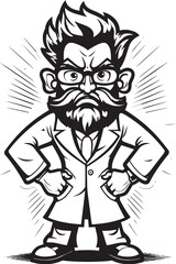 Furious Brilliance Eruptive Doctor Vector Emblem Angry Authority Commanding Brilliance Logo in Vector
