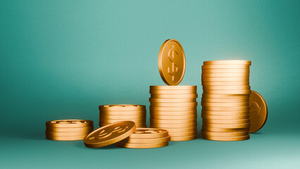 money coins on a wooden background