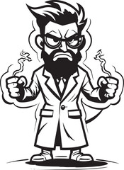 Furious Brilliance Vibrant Brilliance Vector Icon Angry Authority Commanding Doctor Emblem